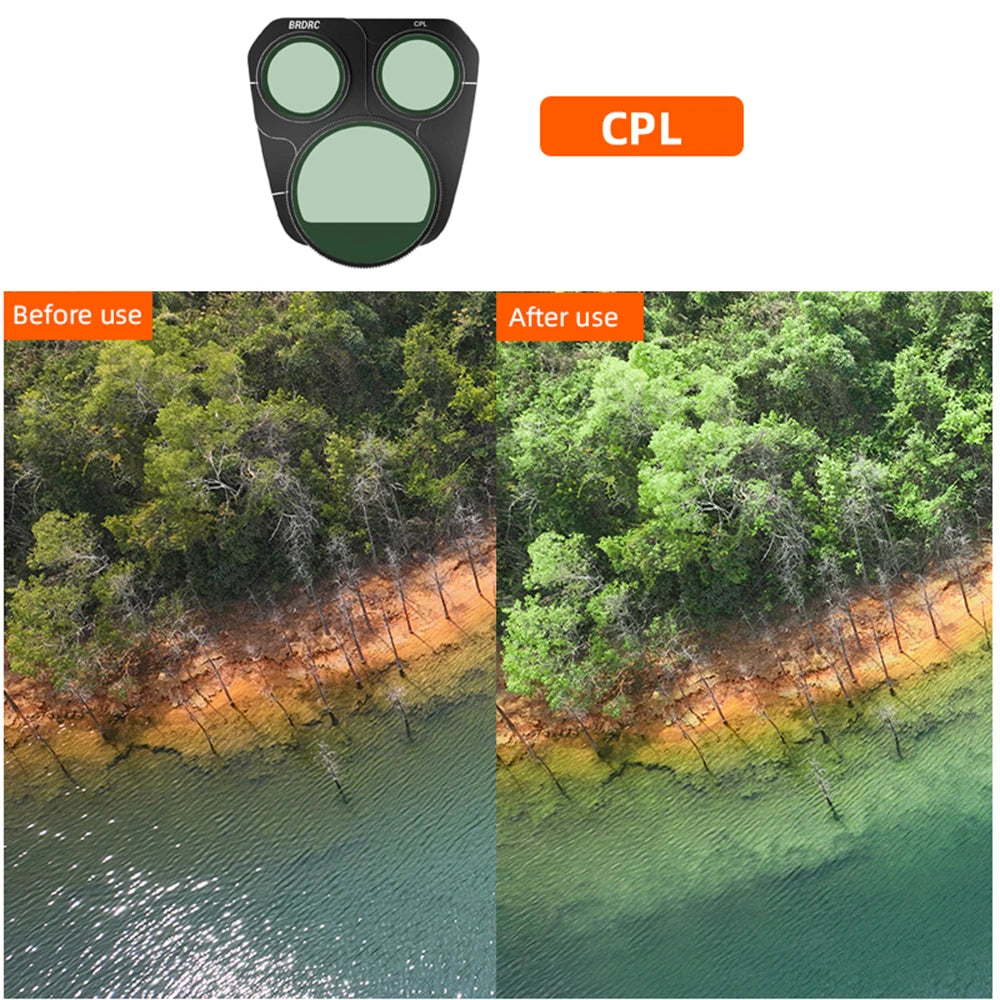 Lens Filter For DJI Mavic 3 Pro Drone, BRDRC CPL Before use After