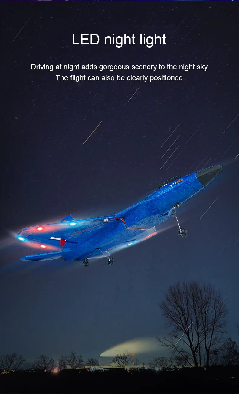 F22 Rc Plane, LED night light Driving at night adds gorgeous scenery to the night sky . the flight can
