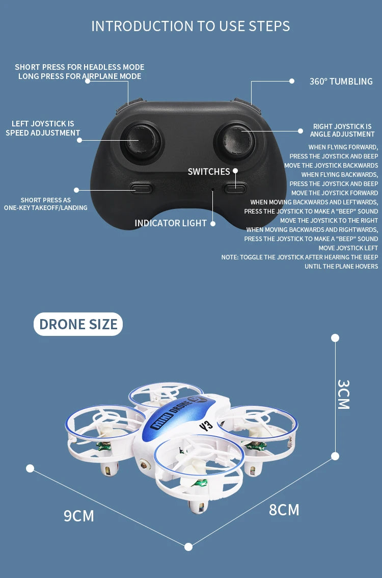 Y3 Mini Ufo Quadcopter with Lights - Remote Control Helicopter Aircraft Dron Drones Children's Toys for Boys 23 Y3 Mini Ufo Quadcopter with Lights, joystick is speed adjustment angle adjustment when flying forward . press the