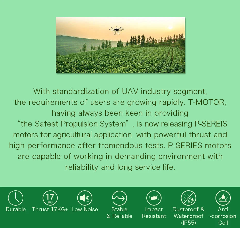 T-MOTOR, with standardization of UAV industry segment; the requirements of users are growing rapidly . T