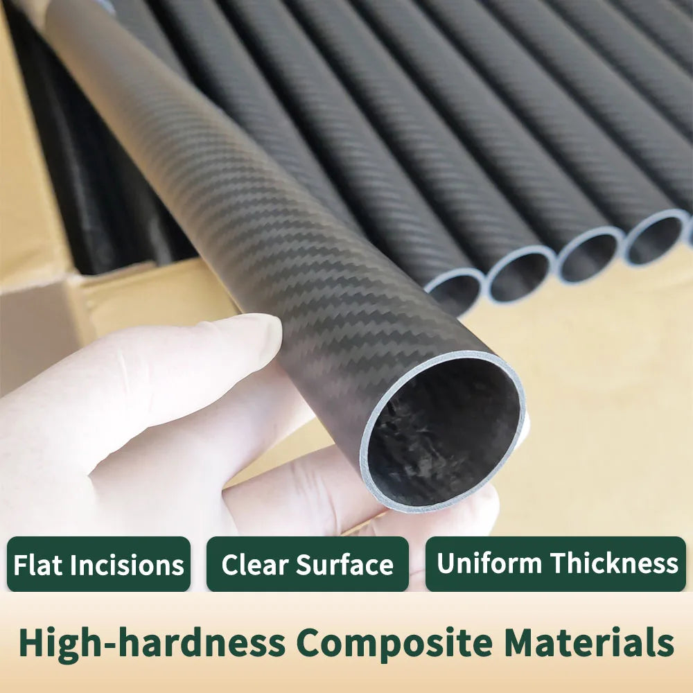 2pcs 500mm Carbon Fiber Tube, Consistent, high-quality material with smooth surface and precise cuts for a flawless finish.