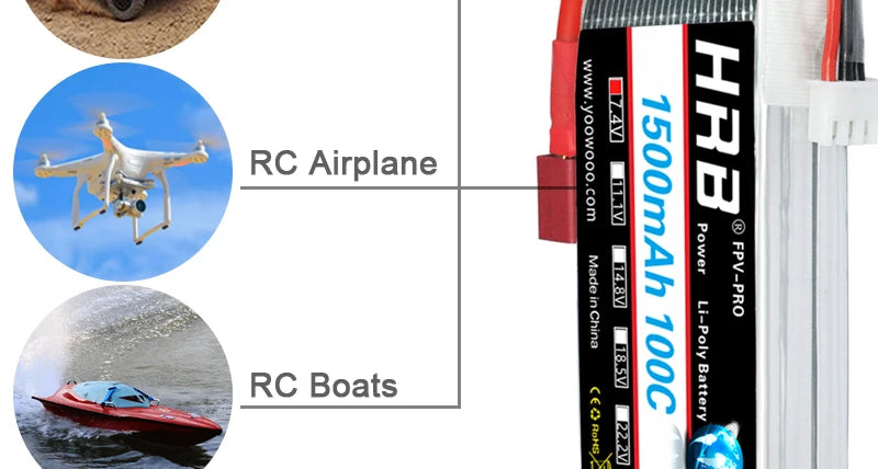 lipo Battery 1500mah 7.4V 11.1V 14.8V 18.5V