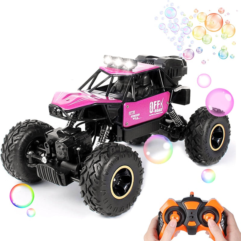Paisible 4WD RC Car - Remote Control Bubble Machine Radio Control Car Rock Crawler 4x4 Drive Off Road Out Door Toy For Girl Boy