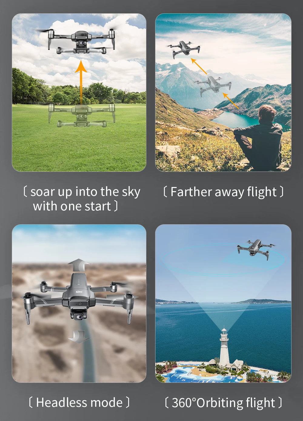 SJRC F22S 4K HD PRO Drone, make photo gestures/camera gestures within a 1-3m distance from the aircraft