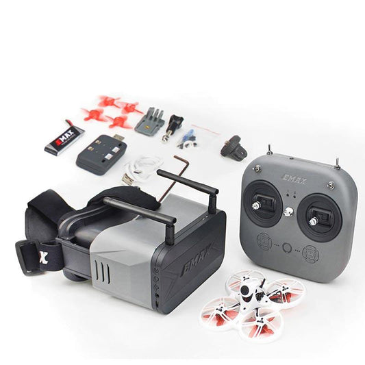 Kit Emax Tinyhawk III 3 RTF FPV Racing Drone F4 5A 15000KV RunCam Nano 4 37CH 25-100-200mW VTX FrSky D8 avec contrôleur et lunettes