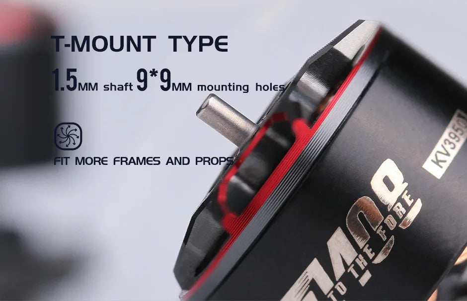 T-Motor F1408 KV2800 KV3950 Motor - 4-6S 385W 592G Thrust Power Powerful Smooth Brushless motor For FPV Aircraft 3-4 inch Drone 22 T-Motor, T-MOUNT TYPE L.5mm shaft 9*9MM mounting holes