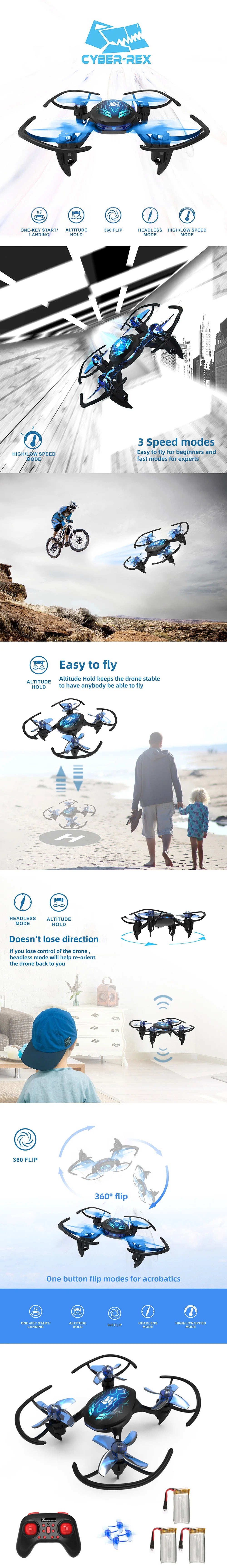 EMAX ThrillMotion Cyber-Rex Quadcopter - Toys For Boys 360 Flip Altitude Children Toys Kids Adults Fpv Drone Professional Drone 11 EMAX ThrillMotion Cyber-Rex Quadcopter, CYBER-REX ONE-KEY STARTI ALTITUDE 360