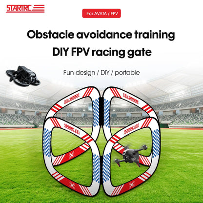 A portable FPV race gate for DJI Avata, featuring an 850mm foldable design and DIY detachable obstacle gates.