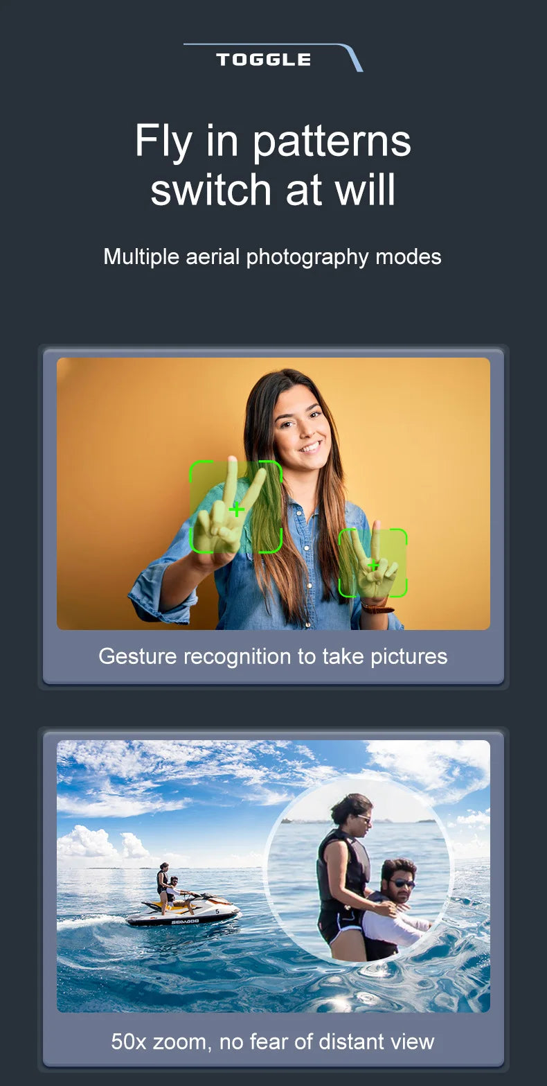 S17 Drone - New four axis UAV Aerial Photography 8K HD Drone Obstacle Avoidance Remote Control UAV ESC Lens Children's Toys XMAS Gift 25 S17 Drone, toggle in patterns switch at will multiple aerial photography modes gesture recognition to take