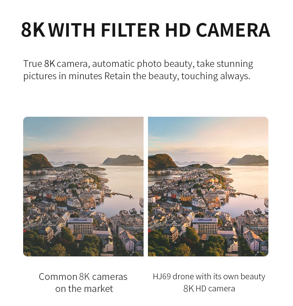 HJ69 Max Drone, 8k with filter hd camera true 8k camera, automatic
