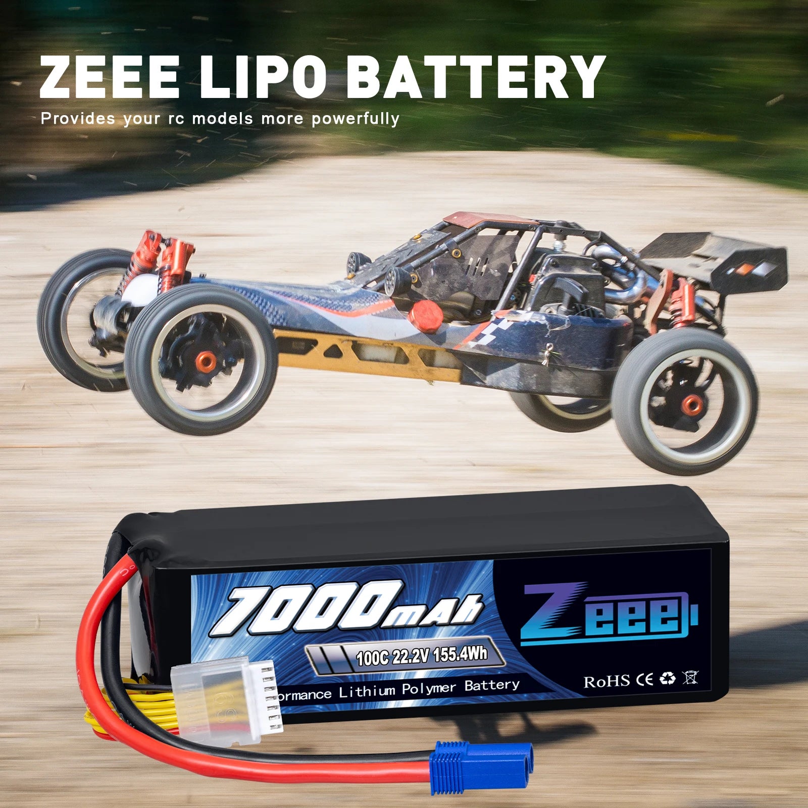 2Units Zeee Lipo Battery 4S 7000mAh 6S 14.8V 22.2V 100C Softcase with EC5 Plug for RC Car Truck Tank Racer Hobby RC Battery 20 2Units Zeee Lipo Battery, ZEEE Lipo BATTERY Provides your rc models more powerfully