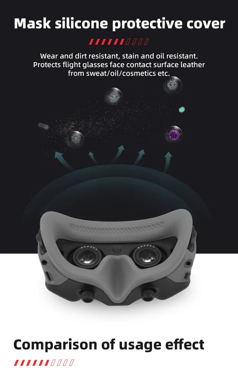 Avata Goggles 2 Eye Mask, mask silicone protective cover Wear and dirt resistant, stain and oil resistant Protects flight glasses face