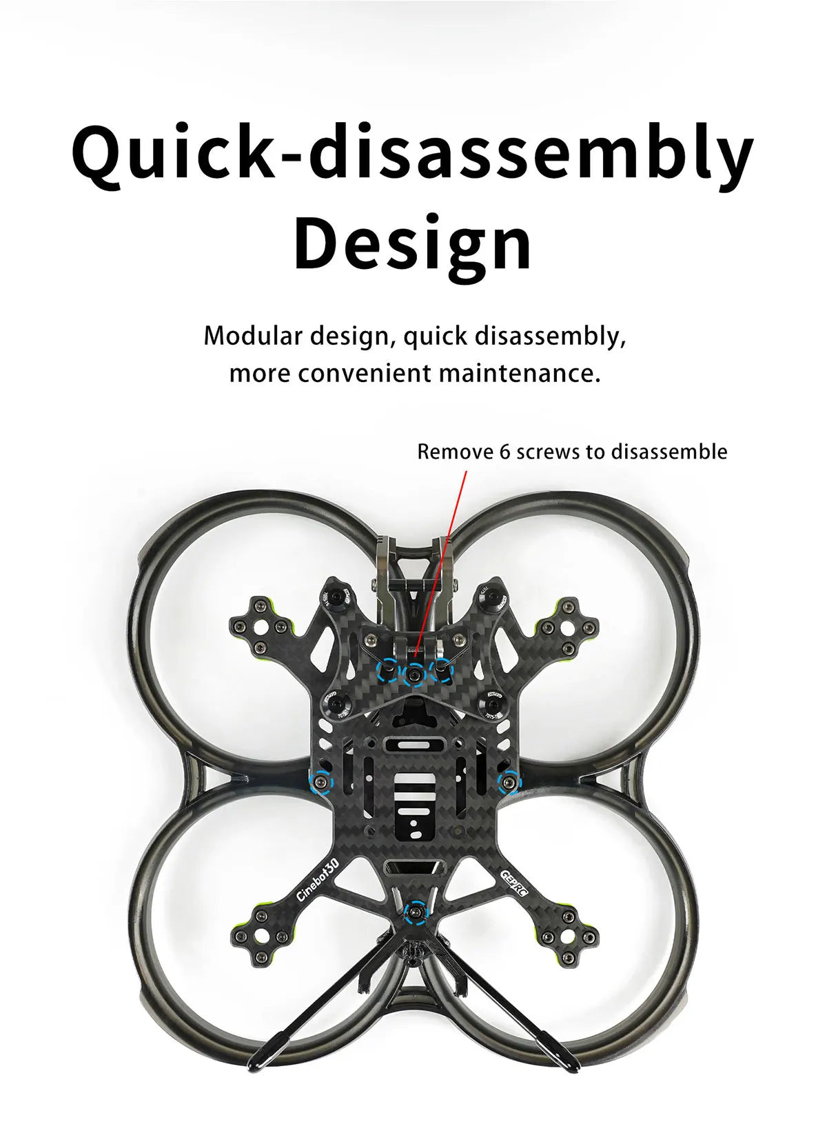 Cinebot3o 8: quick-disassembly Design Modular design