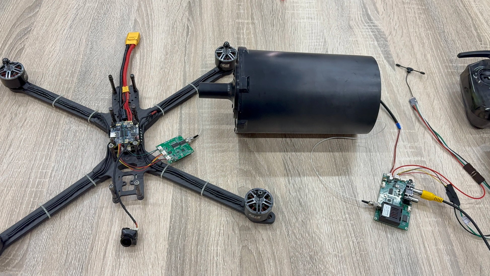 FPV Drones Optical Fiber Image Data Module Relay Extender, Supports up to 20km Wired Signal Transmission