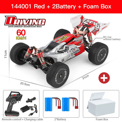 WLtoys 144016 Rc Bil 1/14 Offroad 4WD Driftingbil, 35KM/H Borstad Racing Buggy, 2.4G Fjärrkontroll, 7.4V 1500mAh, Klar att köra
