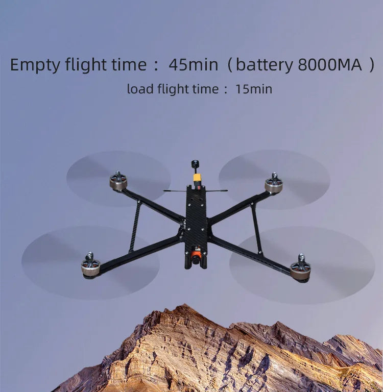 RCDrone FLH10 10inch FPV, The RCDrone FLH10 is a 10-inch FPV drone with a payload capacity of 3.5kg, suitable for long-range flights up to 7km or 20km.