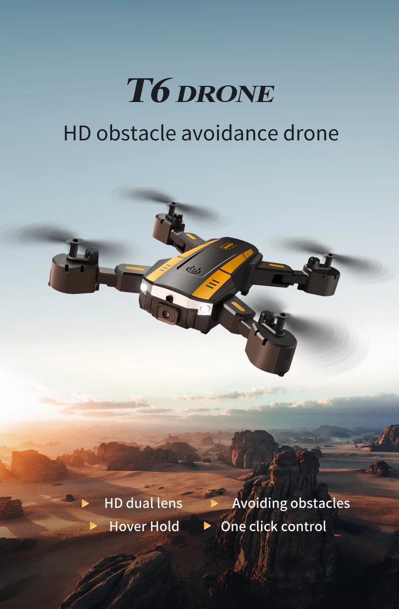 T6 Drone, T6 DRONE HD obstacle avoidance drone HD dual lens Avoiding obstacles Hover Hold