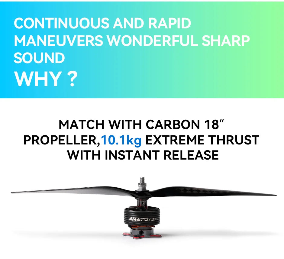 T-MOTOR AM670 KV480 Brushless Motor AM Series Lightweight Motor for Drone 10 T-MOTOR, MATCH WITH CARBON 18" PROPELLER,1O.Ikg E