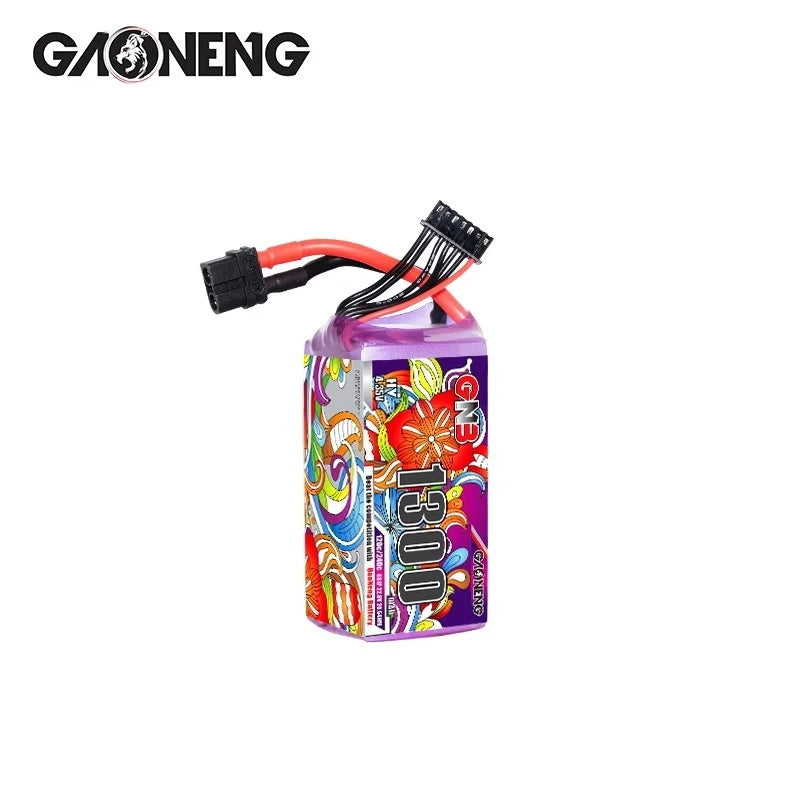 GaoNeng 6S HV 1300mAh LiPo battery, suitable for helicopters and remote control toys, CE certified.