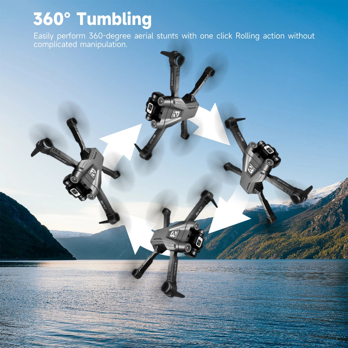 Z908 Pro Drone, 3609 tumbling easily perform 360-degree aerial stunts with