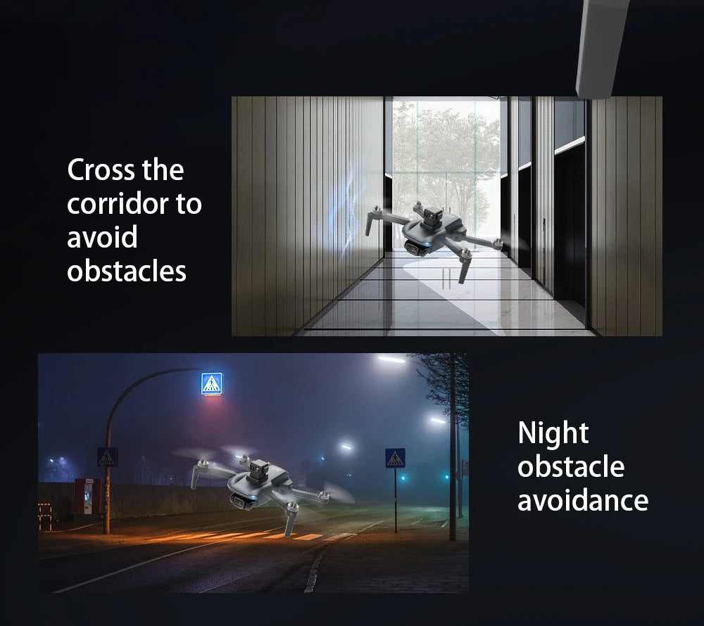 G108 Pro MAx Drone, Cross the corridor to avoid obstacles Night obstacle avoid