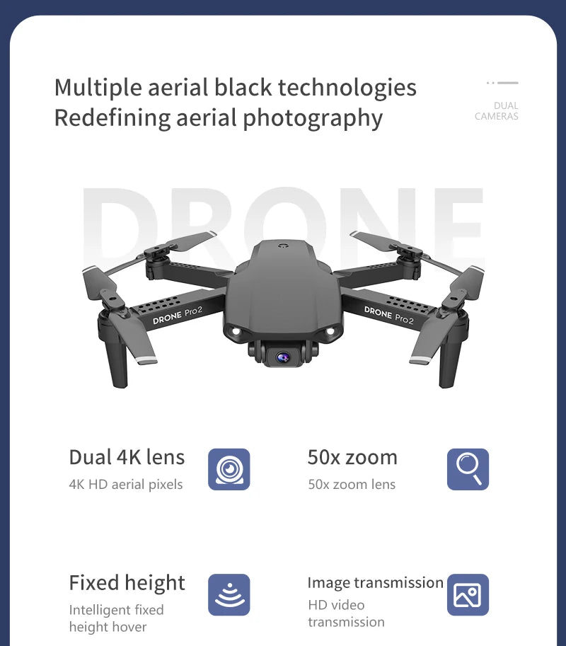 XKJ  E99 RC Mini Drone, multiple aerial black technologies dual redefining aerial photography cameras (5 dual 4