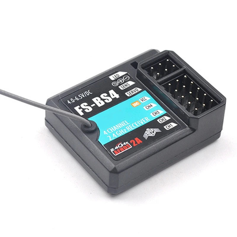 Flysky FS-BS4 Receiver With Gyro Stabilization System For Flysky FS-IT4S / FS-GT5 RC Car Boat Accessories Parts 13 Flysky FS-BS4 Receiver, 28 TD 4.0-6.5vidc FS-BS4 AghzREc