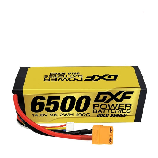 DXF 4S Lipo Batterie 14.8V 15.2V 6500mAh 9200mAh - Gold Version Graphene Racing Series HardCase pour RC Car BX Evader Truggy Buggy