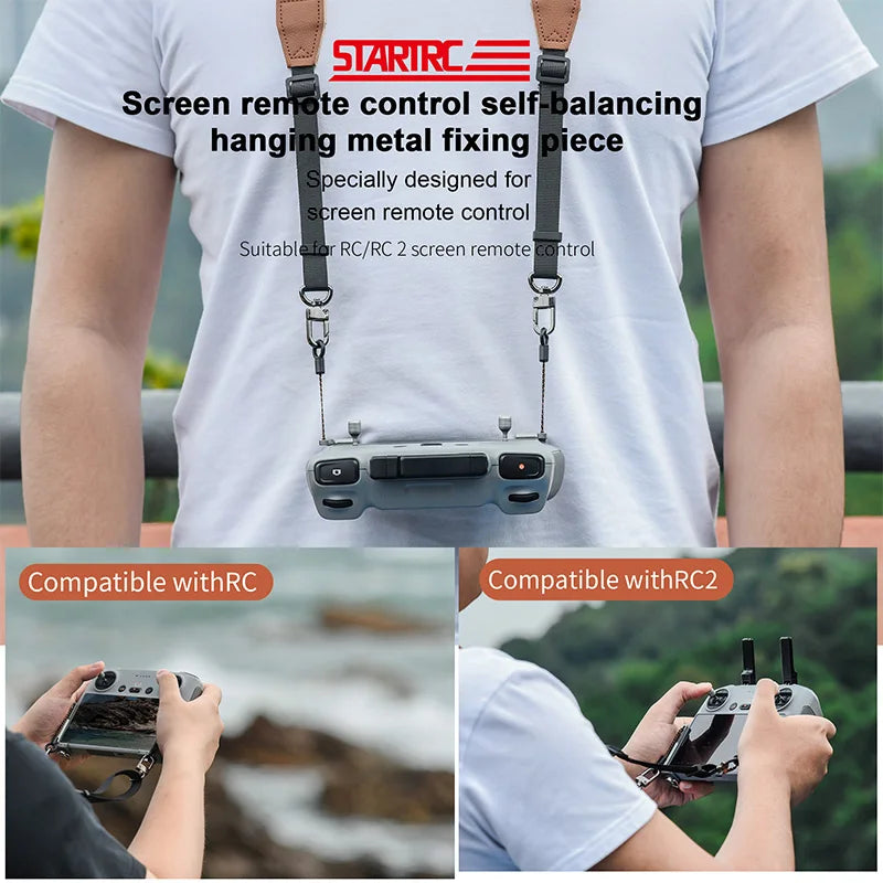 STARTRC Self-balancing Hanging Strap, STARTRC aluminum alloy self-balancing strap for DJI RC/RC2 remotes, compatible with screen control, enhances stability and comfort during use.