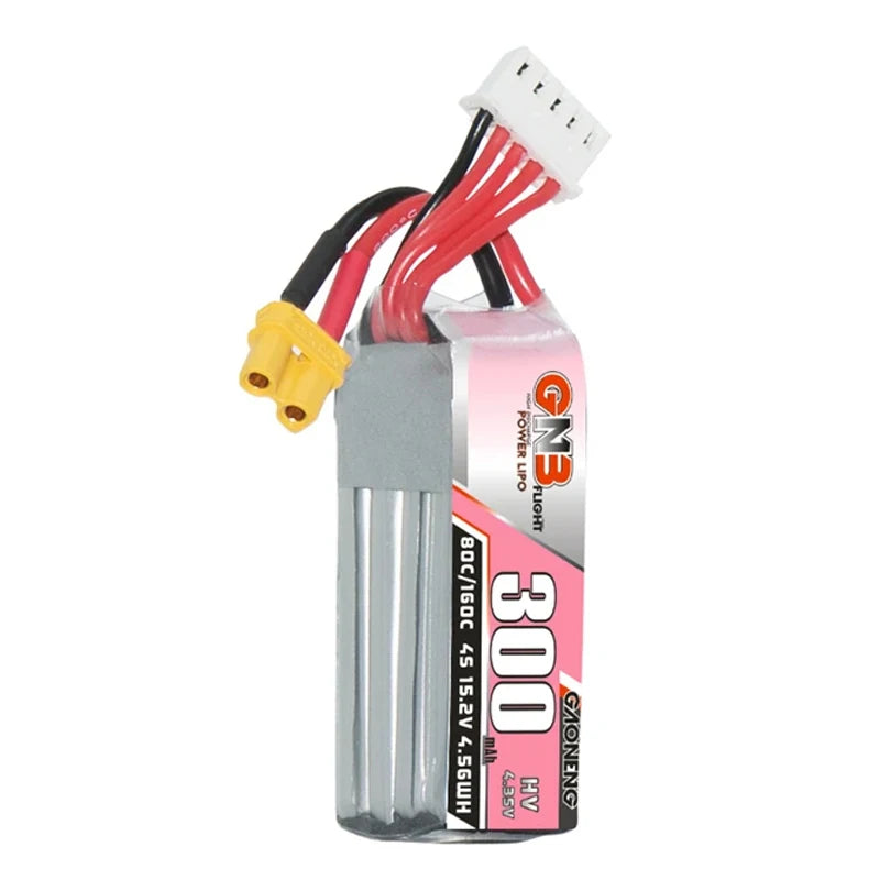 GNB 4S HV 15.2V 300mAh 80C/160C LiPo Drone Battery With XT30 Plug