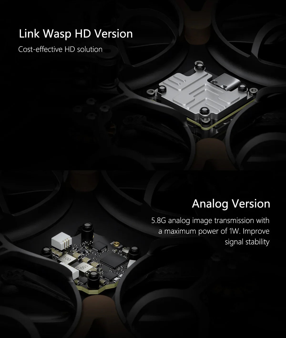 GEPRC Cinelog25 V2 HD Wasp FPV, Link Wasp HD Version Cost-effective HD solution Analog Version 5.8G analog image transmission
