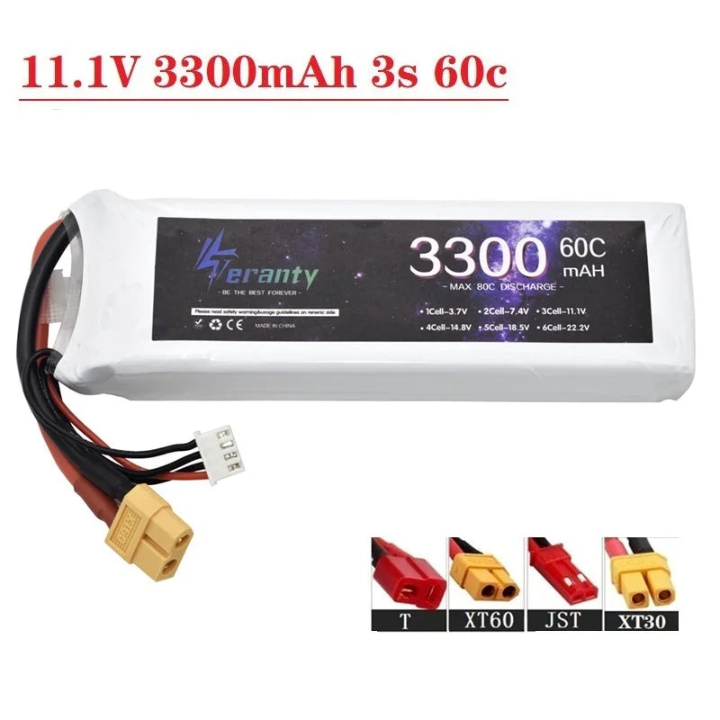 121.jpg 11.1V 3300mAh 60C 3S LiPo Battery, eranty MAH MaX 80C DischaRGE Heanr Fie