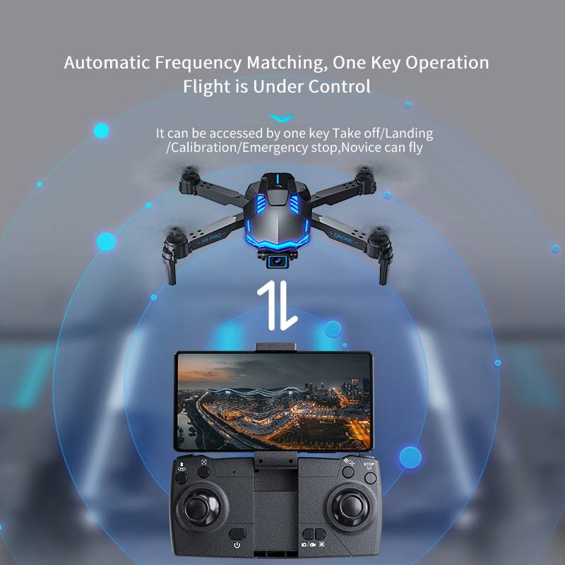 NEW X6 Drone, Automatic Frequency Matching; One Operation Flight is Under Control It can be accessed