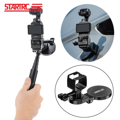 STARTRC Magnetic Mount Bracket for DJI Pocket 3, GoPro Adapter, 1/4" Thread, 6‑Magnet Base, Multi‑Angle Desktop Holder