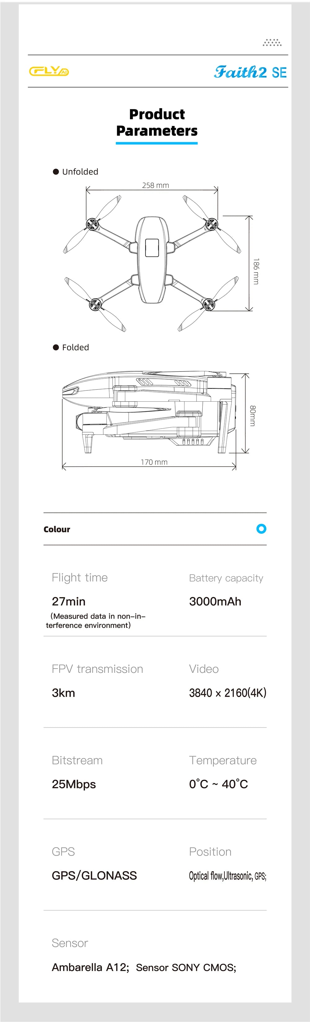 CFLY Faith2 SE Drone - 4K Profesional 3-Axis Gimbal FPV 5G Wifi GPS RC Quadcopter With Camera 540° Obstacle Avoidance Helicopter 23 CFLY Faith2 SE Drone, FPV transmission Video 3km 3840 x 2160(4K) Bitstream