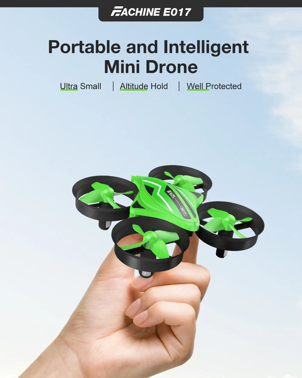 fachine e017 portable and intelligent mini drone ultra small