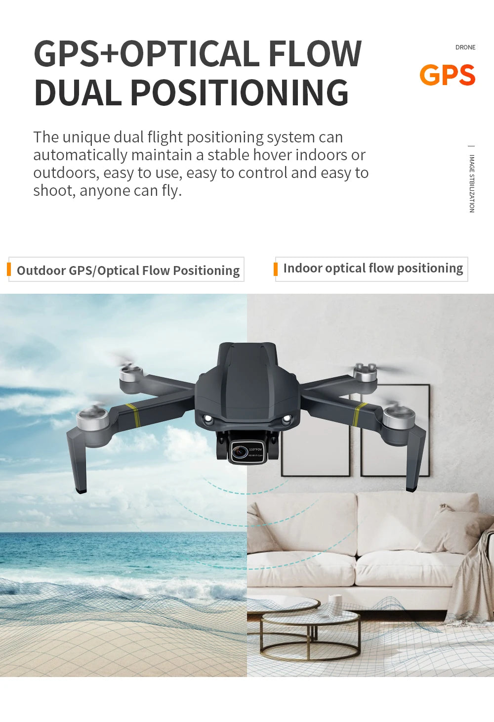 WYFA X3 Drone, DRONE GPS+OPTICAL FLOW GPS DUAL POSITIONING 