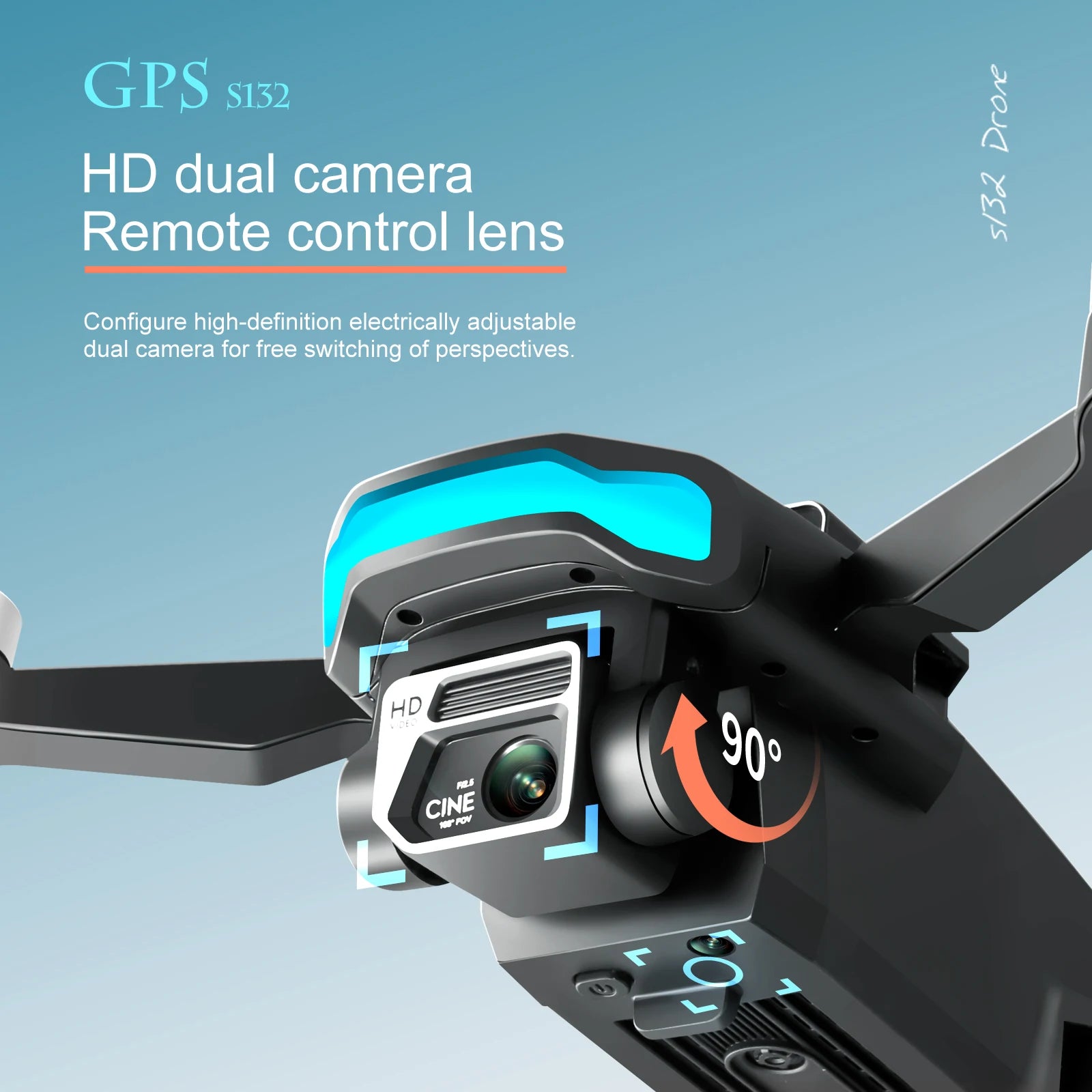 S132 Drone, gps s132 4 hd dual camera remote