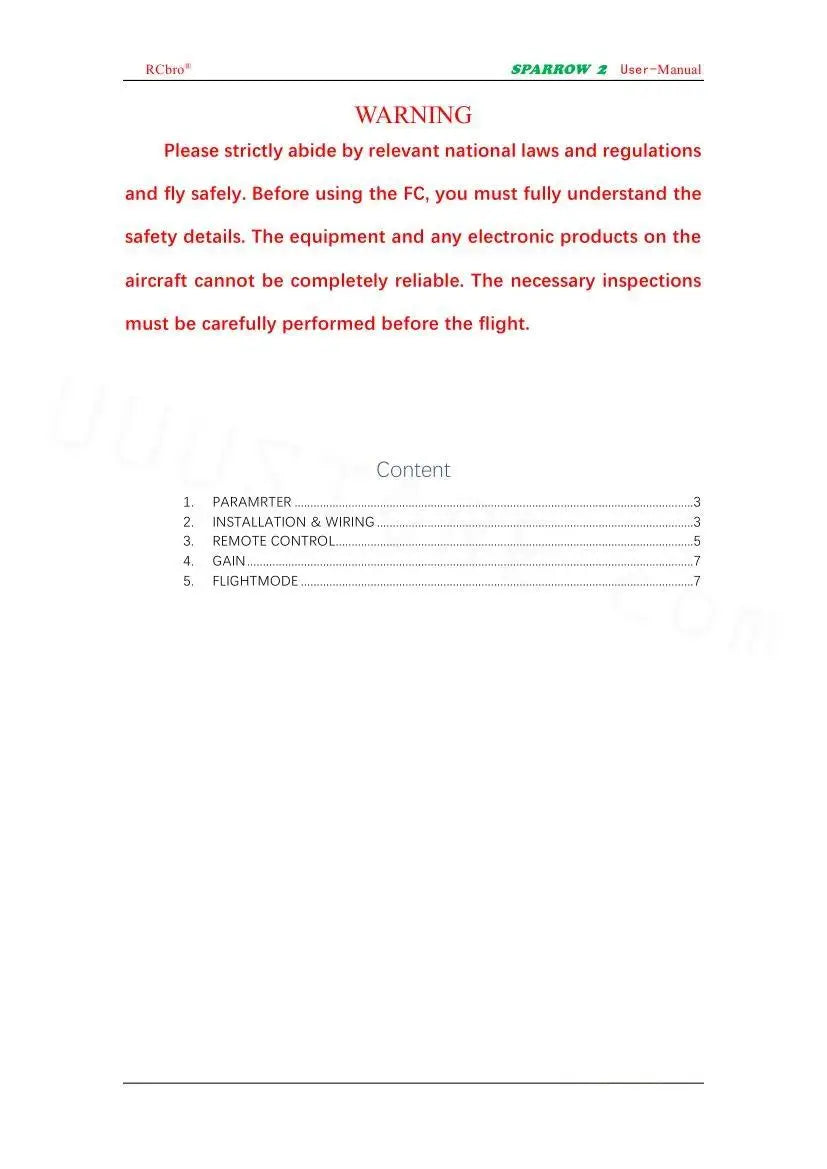 Lefei V2 Sparrow 6-Axis Return Home Stabilization with GPS Module Gyroscope Flight Controller for Air Unit FPV RC Airplanes Part 7 RCbro" user: "before using the FC, you must fully understand the safety details