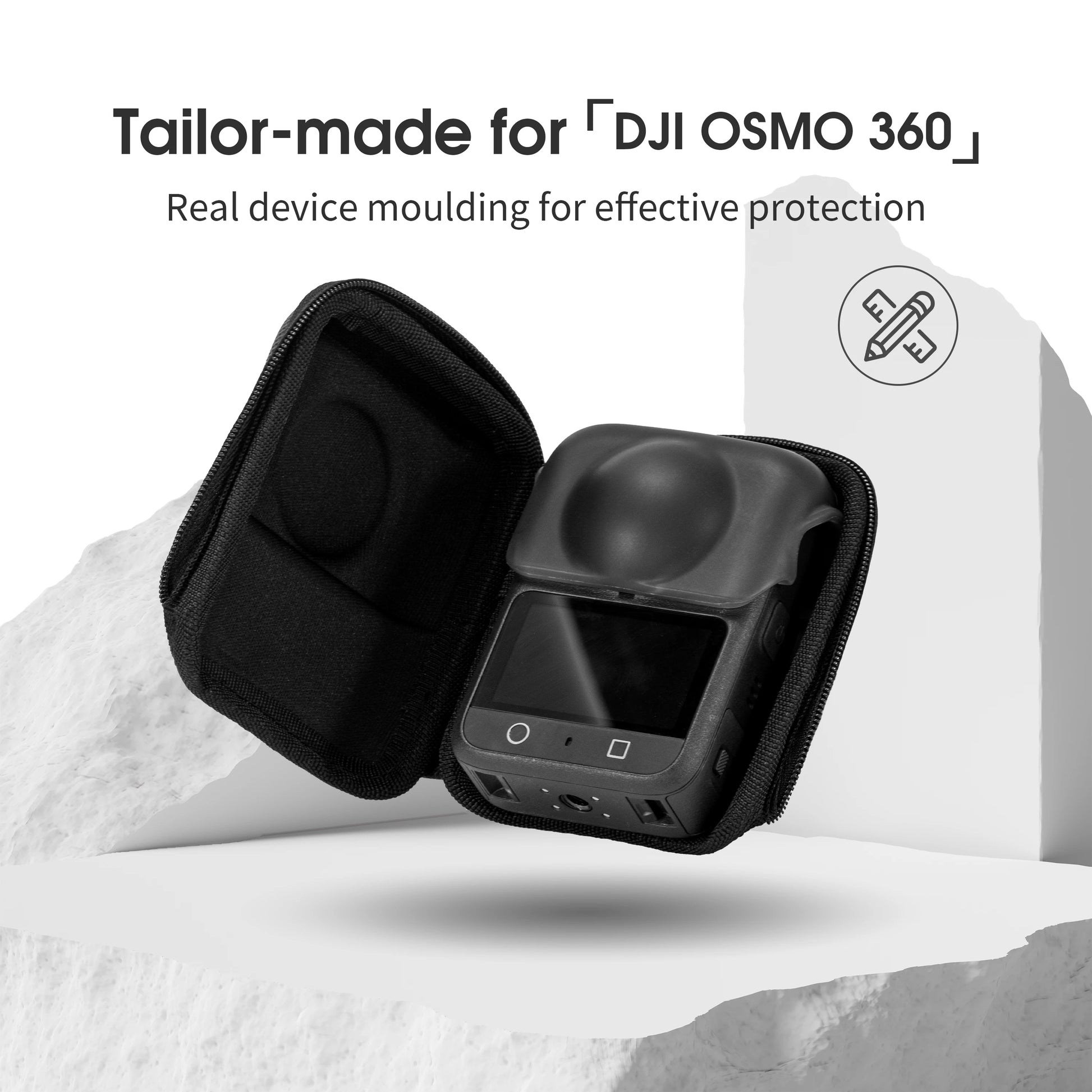 Tailor-made for DJI OSMO 360, real device moulding for effective protection.