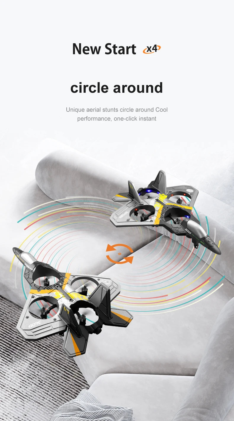 V17 RC Remote Control Airplane, New Start X4 circle around Unique aerial stunts circle around Cool performance, one-click