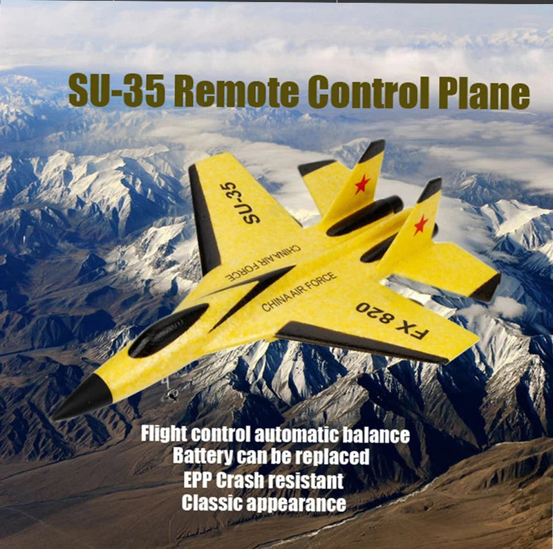 SU-35 Plane RC Foam Aircraft , SU-35 Remote Control Plane Flight control automatic balance Battery can be replaced EPP C