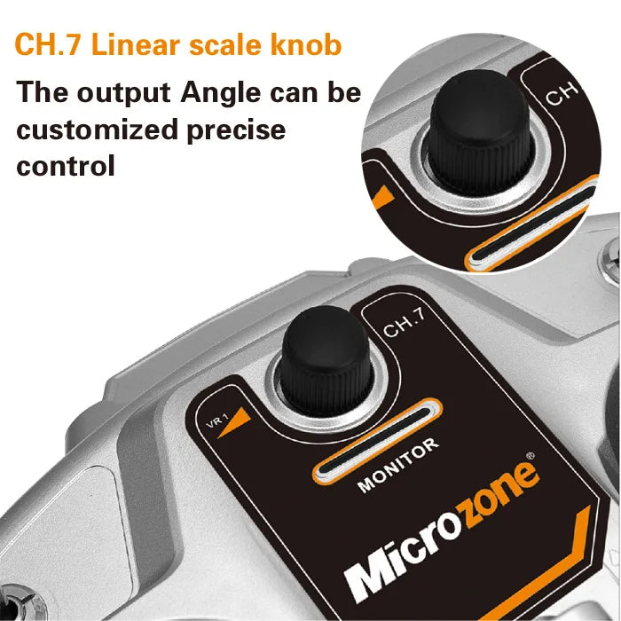 MicroZone MC7, "Ch.7 Linear scale knob The output Angle can be GX customized precise control 