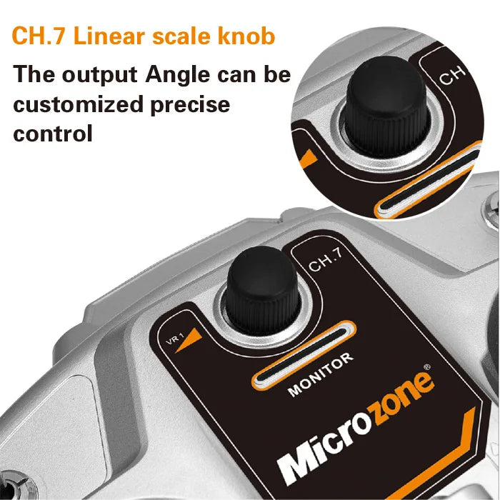 MicroZone MC7, "Ch.7 Linear scale knob The output Angle can be GX customized precise control