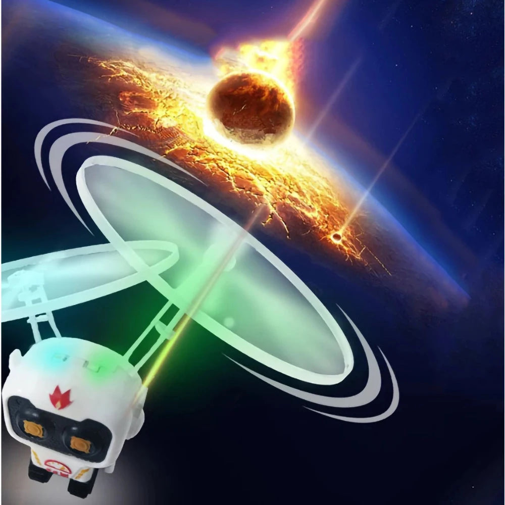 Mini Astronaut Drone with Lights - Aircraft Suspended Induction Spaceship Robot Helicopter Toy Gift for Kids 13 please allow 1-2cm differences due to manual measurement