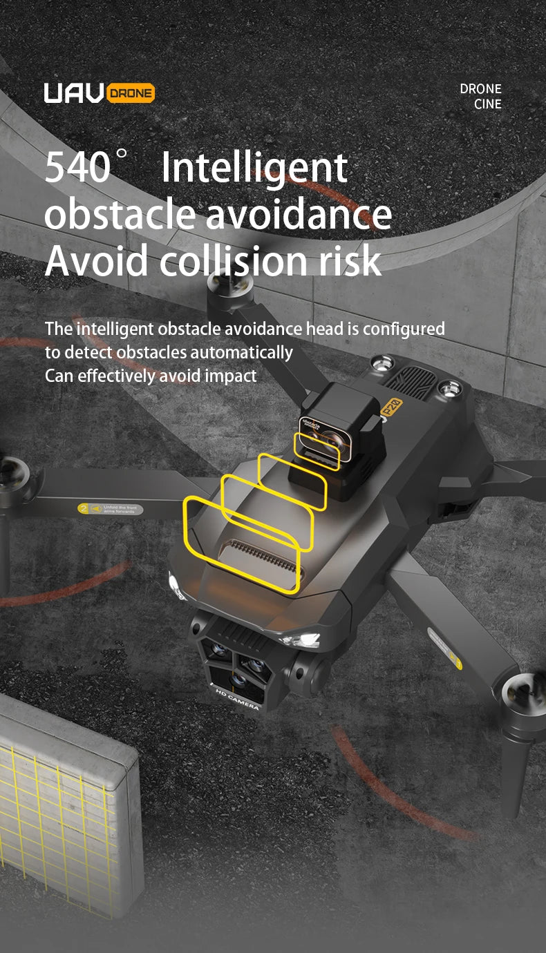 P20 GPS Drone, Intelligent obstacle avoidance head is configured to detect obstacles automatically . head can effectively avoid impact A