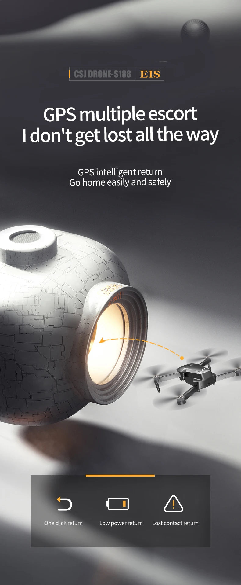 S188 Drone - Professional GPS 4K HD Drone True EIS 2-Axis Gimbal Drones 6K HD Camera Drones 5G FPV RC 1.5KM Brushless Motor Quadcopter Toys Professional Camera Drone 22 S188 Drone, CSJ DRONE-S188 EIS GPSmultiple escort Go