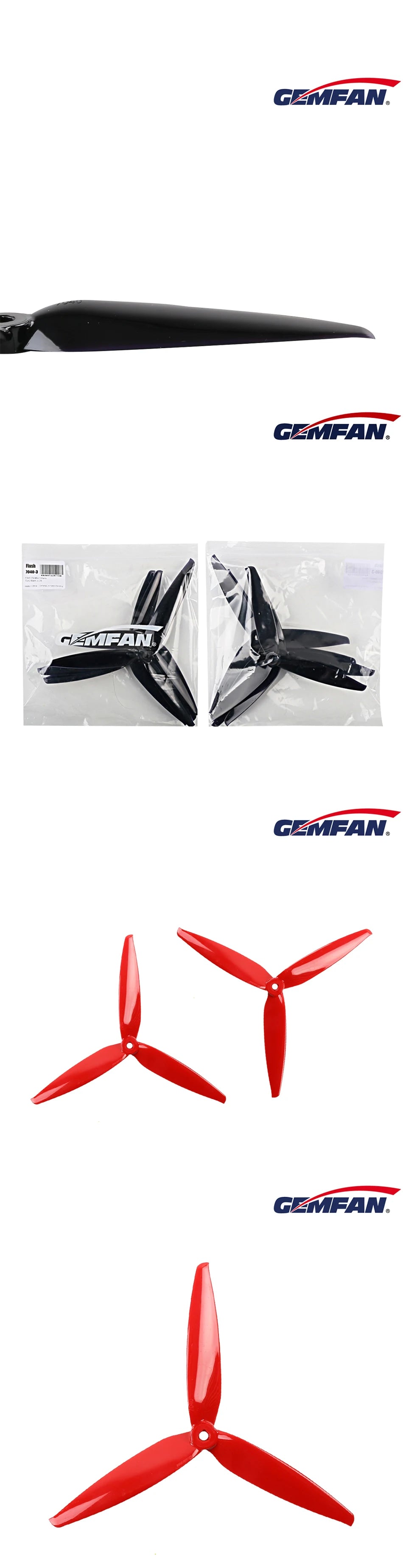 2/6/12Pairs Gemfan Flash 7040 Propeller. GZMFAN: GMFAN MFAM: