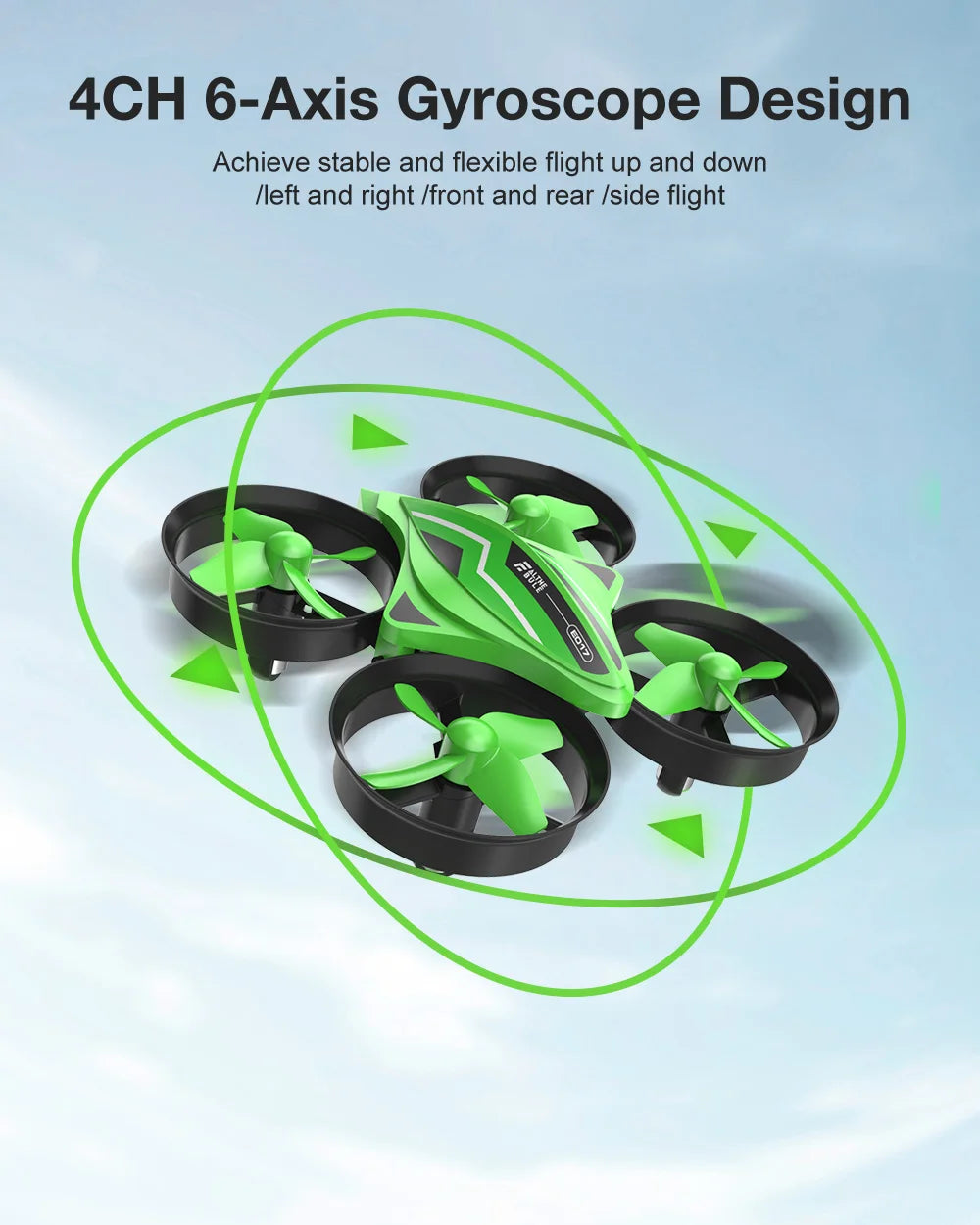 Eachine E017 Mini Drone, 6ch gyroscope design achieve stable and flexible flight