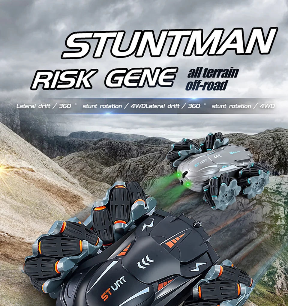 4WD RC Car Drift Stunt Car, STUNTIAWN RISK Gene all terrain off-road Lateral drift 360 stunt